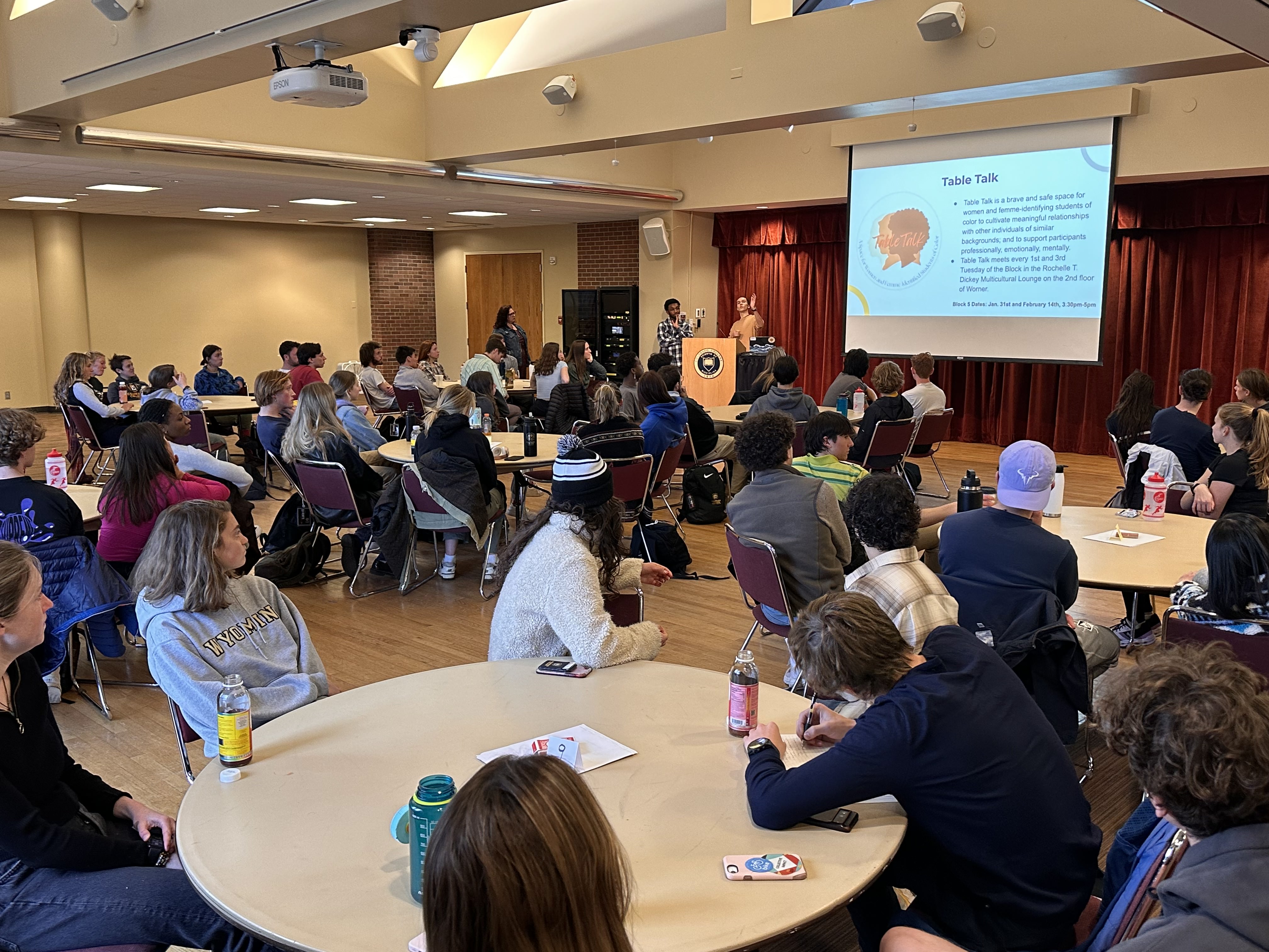 students presenting a diversity workshop to a classroom of their peers